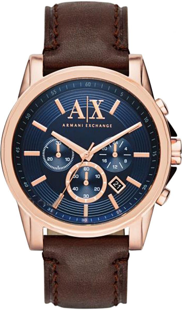 Armani Exchange Men's Blue Dial Leather Band Watch - AX2508