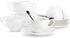 Foraineam Espresso Cups with Saucers and Spoons, 6 oz White Tea Cup Set, Porcelain Coffee Cup and Saucer Set with Stainless Steel Spoon for Specialty Coffee Drinks, Latte, Cafe Mocha and Tea, Set of 6