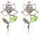 Light Green Crystal Flower White Gold Plated Jewellery Set