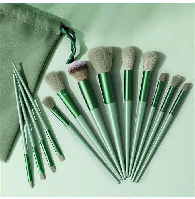 SHEIN Fashion Pink Green Friday Makeup Brush Set 13 Pieces
