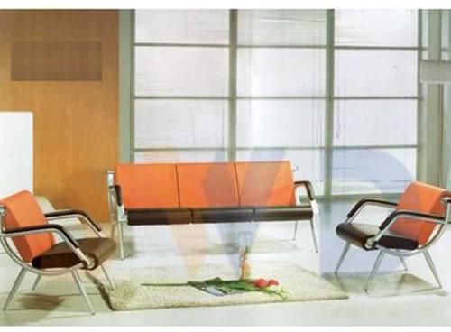 5-Seater Office Sofa (Black & Orange)
