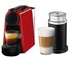Nespresso Essenza Mini Coffee Machine With Aeroccino 3 Foam Maker Red 1710W 0.6L