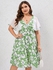 Plus Size Sheer Flutter Sleeves Floral A Line Dress - 2x | Us 18-20