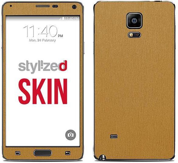Stylizedd Premium Vinyl Skin Decal Body Wrap for Samsung Galaxy Note 4 - Brushed Gold