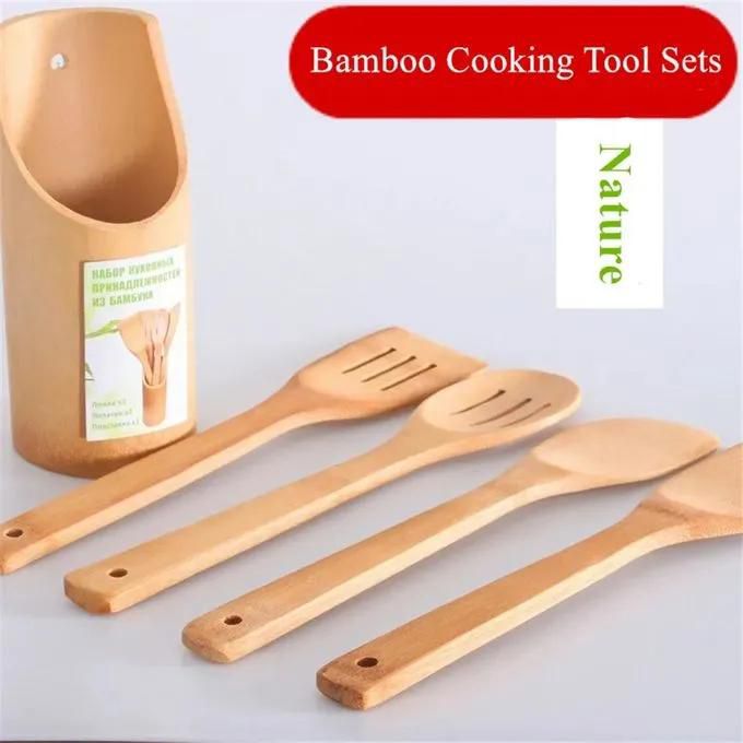 Generic 5 Pcs Bamboo Wooden Cooking Spoons Spatula Stick/Mwiko Set