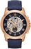 Fossil Men's Grant Automatic Leather Watch ME3029 (Navy Blue)