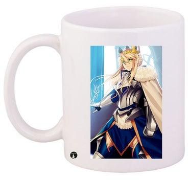 Anime Printed Coffee Mug White/Blue/Beige 11ounce