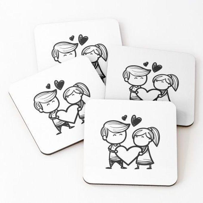 funny valentines day gift Coasters - Wooden Coaster Set - 6 Pcs