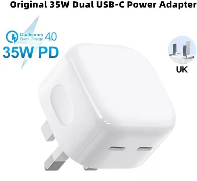 APPLE 35W PD Adapter USB-C+C Dual Jack Fast Charge For Apple Iphone 7 8Plus XR XS Max Iphone 13 Pro Max CHARGER