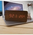 ساعة منبه رقمية بشاشة LCD تُظهر الحرارة والتقويم بني