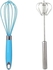 Generic egg whisker with silicone handle - assorted colors + Egg whisk, press hand auto rotating - stainless steel