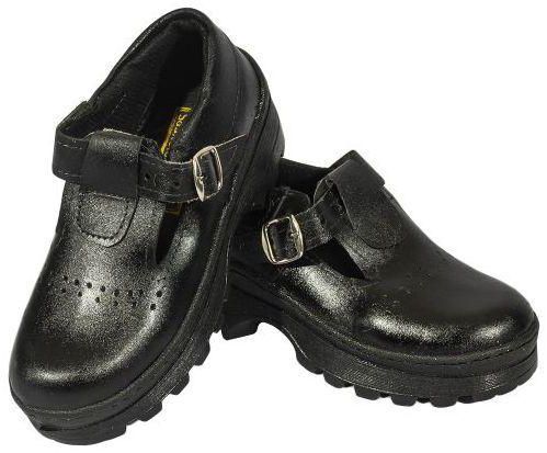 Genuine Leather Fashion Back To School Leather Black Official School Girls Shoes