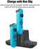 Charging Dock Stand for Nintendo Switch Joy-Con, 6 in 1 Type-C USB 2.0 Switch Charging Dock Stand for Joy-Con Controllers, Portable LED Display Charger Docking for Switch, Support Play While Charging