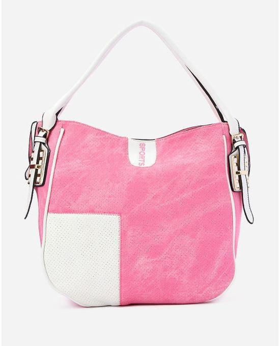 Genuine Perforated Casual Bag - Pink
