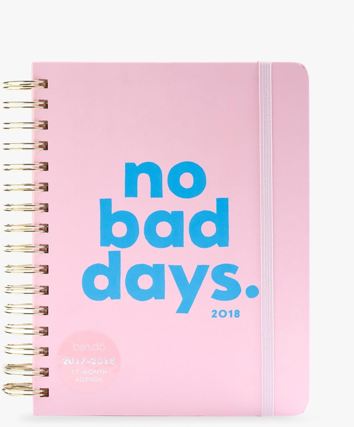 Pink No Bad Days 17 Month Medium Agenda