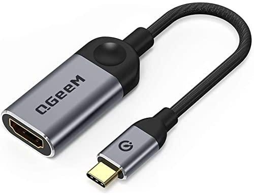 QGeeM USB C إلى كابل HDMI محول 4K، محول USB من النوع C إلى HDMI [متوافق مع ثاندربولت 3] متوافق مع MacBook Pro 2018/2017، Samsung Galaxy S9/S8، Surface Book 2، Dell XPS 13/15، Pixelbook More