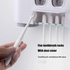 Ecoco Wall Mount Automatic Toothpaste Dispenser & Toothbrush Holder - White