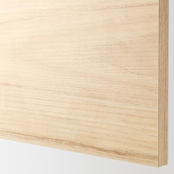 METOD / MAXIMERA خزانة مع سلة معدنية/درج/باب, أبيض/Askersund مظهر دردار خفيف, ‎40x60 سم‏ - IKEA