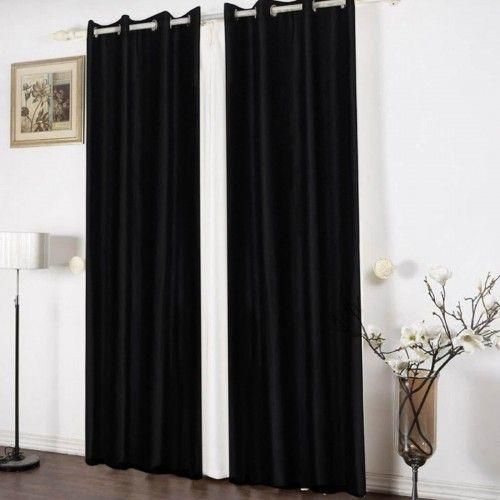 Generic BLACK Curtain (2M) (2Panels,each 1M) + FREE SHEER