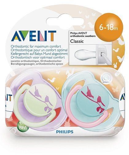 Philips AVENT Orthodontic for Maximum Comfort Soothers, 6-18 Months - SCF172/62