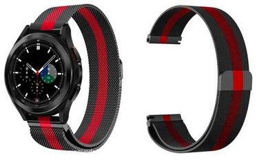Genuine Leather Replacement Band For Samsung Galaxy Watch4 42/46mm Black/Red