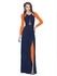 فستان نسائي طويل بدون اكمام، ازرق، R70337-1
