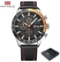 Mini Focus MF0029G Leather Watch - For Men - Black/Orange