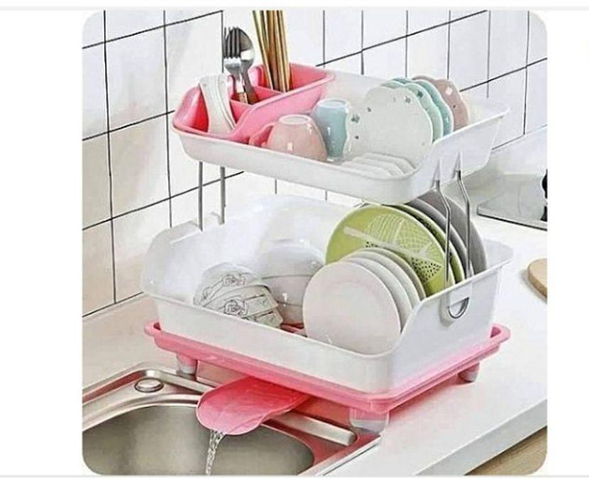Plate Rack With Water Drainer Channel