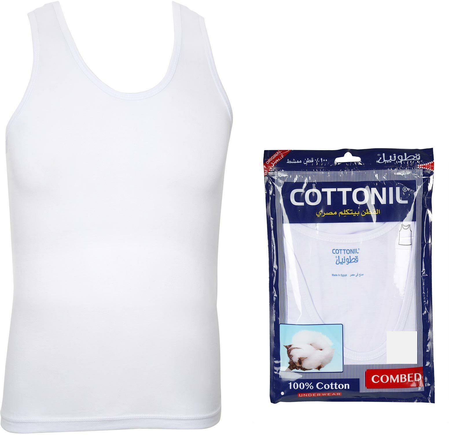 Cottonil white undershirt vest combed medium