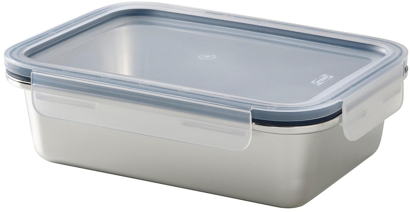 IKEA 365+ Food container with lid - rectangular stainless steel/plastic 1.0 l