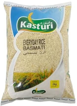 Kasturi Everyday Basmati Rice 2 kg - Premium Quality White Rice for Daily Delights, Best for Biryani, Pulao, Rice Pudding and other Rice Dishes