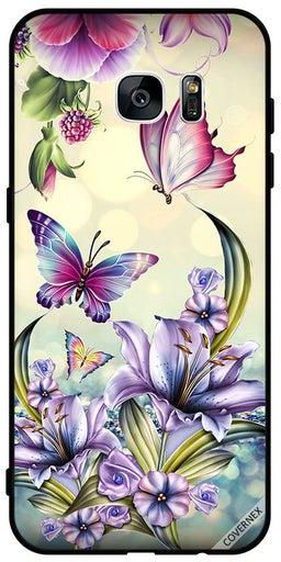 Protective Case Cover For Samsung Galaxy S7 edge Flowers & Butterflies