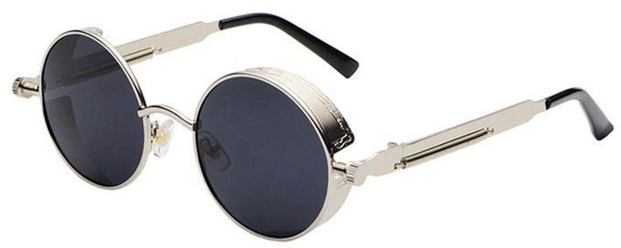 Men Women Vintage Round Style Sun Glasses UV400 Polarized Steampunk Sunglasses Silver Gray Frame