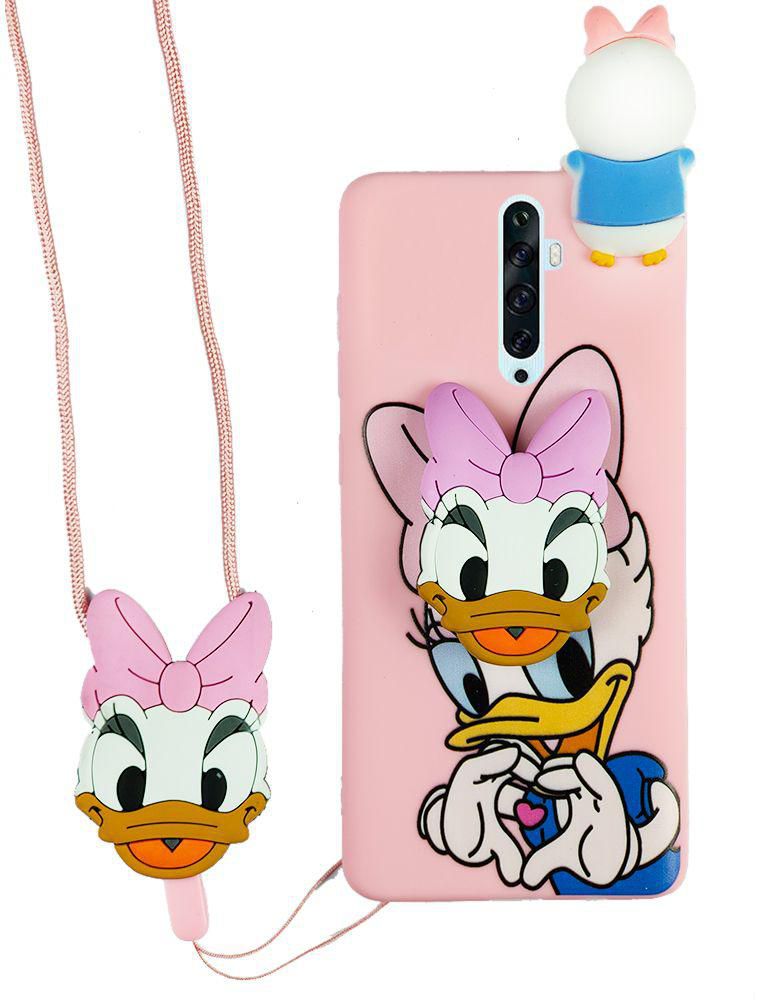 Back Cartoon Cover with Cartoon Popsocket and Keychain Necklace anti Shock  for Oppo Reno 2F , 3D Cartoon - price from souq in Egypt - Yaoota!