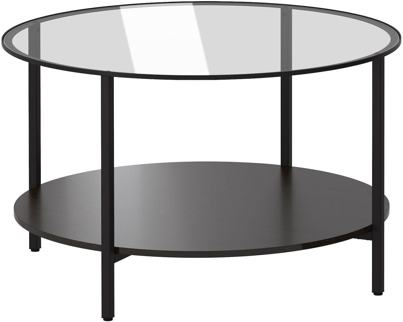 VITTSJÖ Coffee table - black-brown/glass 75 cm
