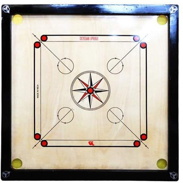 Strong &amp; High-Quality Professional Wooden Carrom Board with Coins, Striker &amp; Powder (Made in India) 36x36.