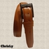 Chrisly حزام جلد طبيعي بقري عرض4 سم لون هافان انيق
