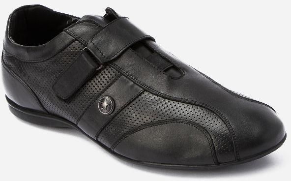 Robert Wood Upper Velcro Casual Shoes - Black