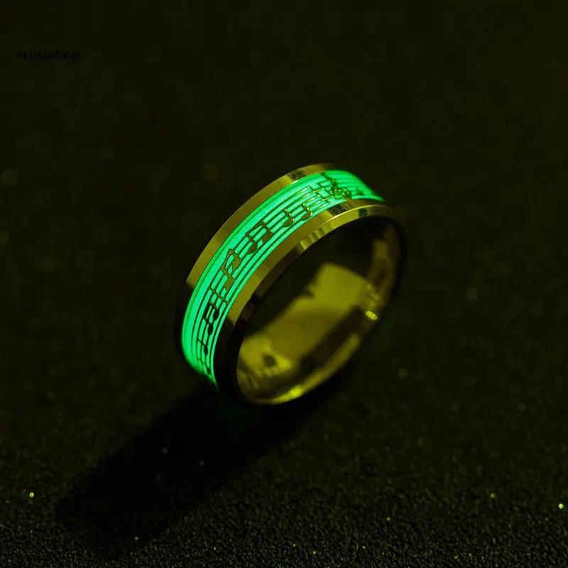 Women and Men Ring Glow-in-the-night Piano Staff Ring Hot Style Note Couple Ring jewelry Ring