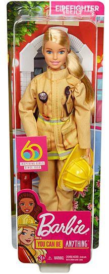Firefighter Barbie Doll 60th Anniversary You Can Be Anything (Yellow)