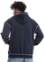 AlNasser Long Sleeves Decorated Stitches Navy Blue Hoodie