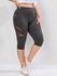 Plus Size Sheer Mesh Panel Skinny Capri Leggings - L | Us 12