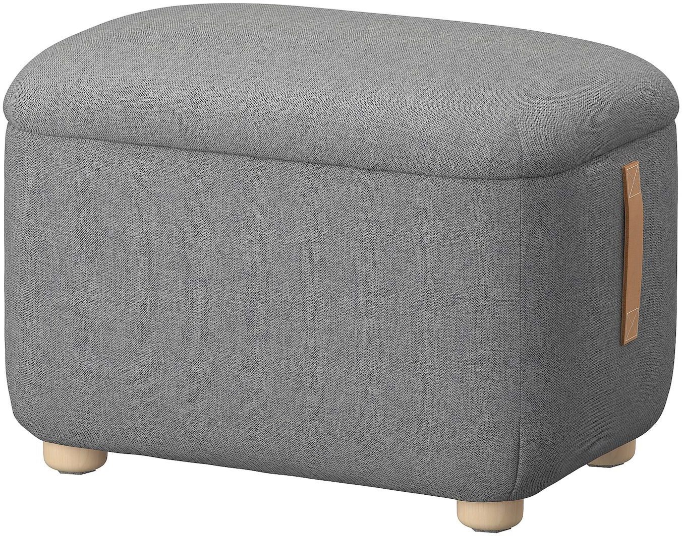 OSKARSHAMN Footstool with storage - Tibbleby beige/grey