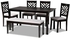 Norah 6PCE,Table, 4-Chair & Banquette Dining Set, Black- WD527