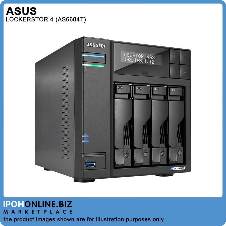 ASUS Asustor Lockerstor 4 AS6604T Quad-Core 4-Bay / 4GB DDR4 / 2xM.2 SSD Slots