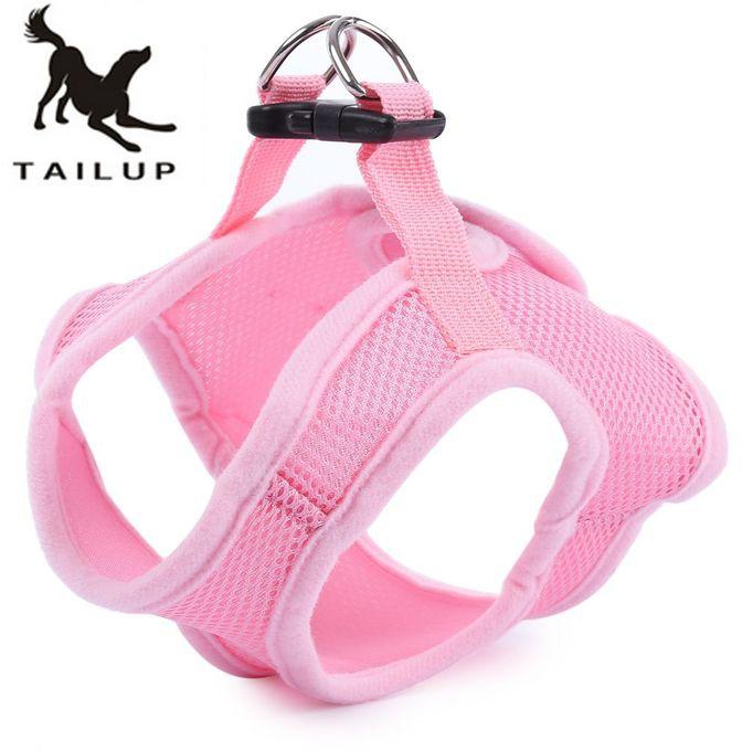 Tailup Pet Dog Soft Mesh Walking Strap Collar Vest Apparel - Pink