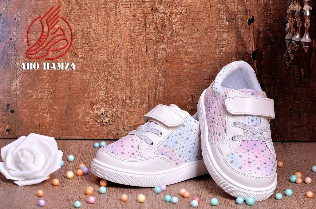 Flat Sneaker Shoes Casual For Kids -White & Light Blue