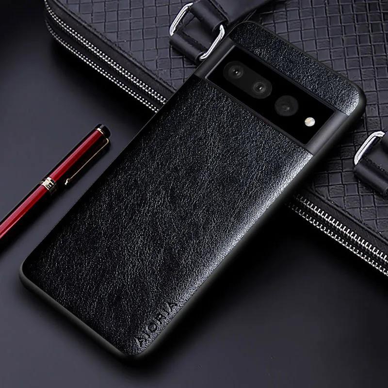 Phone Case for Google Pixel 7A 7 6 Pro 6A 6 5A 5 4A 4 XL TPU+PC Shockproof Business Leather Pattern Cover