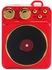 Retro Style Bluetooth Speaker Red/Gold/Black