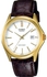 Casio Men's White Dial Leather Band Watch - MTP-1183Q-7A